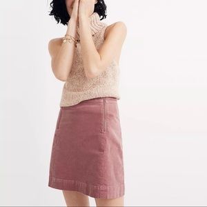 Madewell Velveteen Uptown Zip Skirt